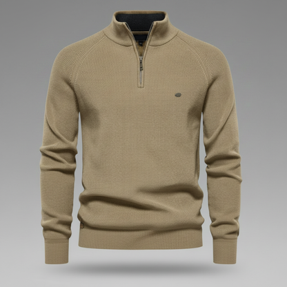 Men's Black Half-Zip Jumper | Slim Fit Knitwear