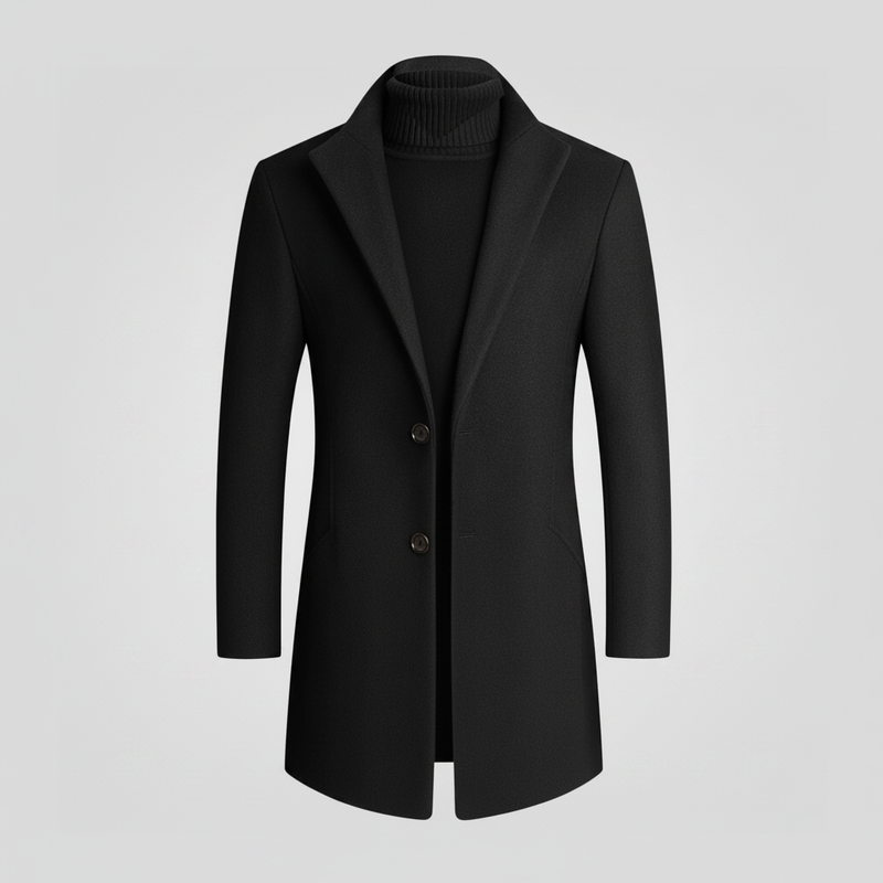 Men's Long Overcoat | Notched Lapel Trench Coat