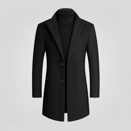 Men's Long Overcoat | Notched Lapel Trench Coat