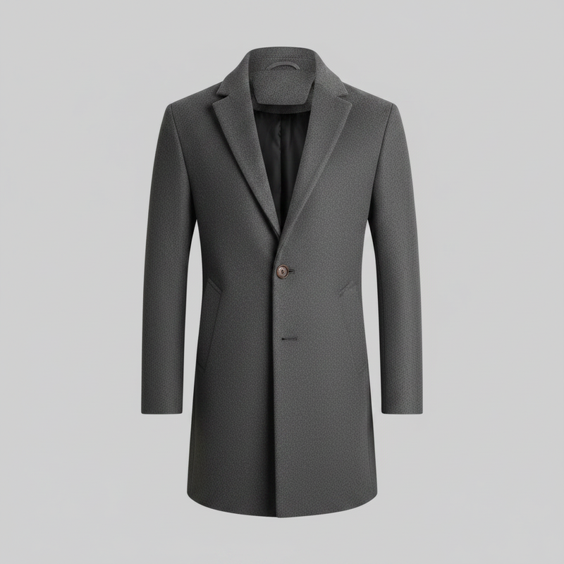 Men's Long Overcoat | Notched Lapel Trench Coat