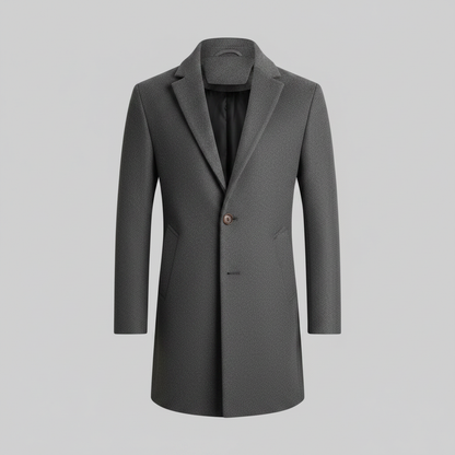 Men's Long Overcoat | Notched Lapel Trench Coat