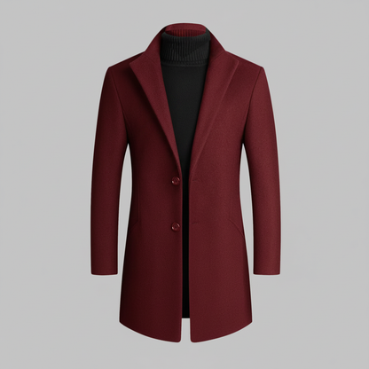 Men's Long Overcoat | Notched Lapel Trench Coat
