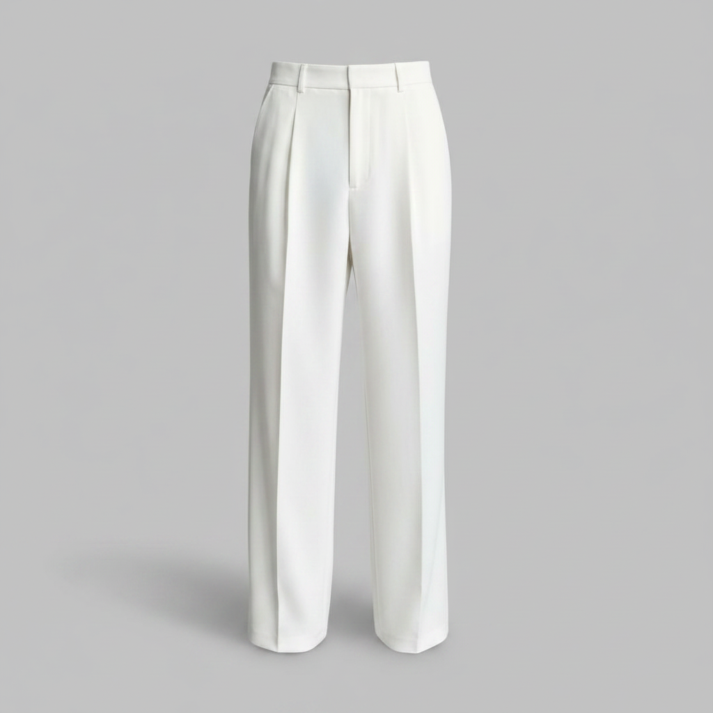 Men's Pleated Trousers | Straight Fit Formal Pants