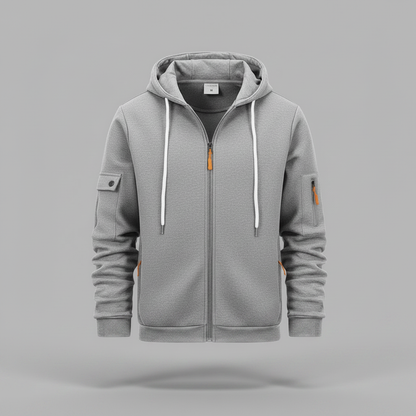 Men's Utility Zip-Up Hoodie | Casual Sweatshirt