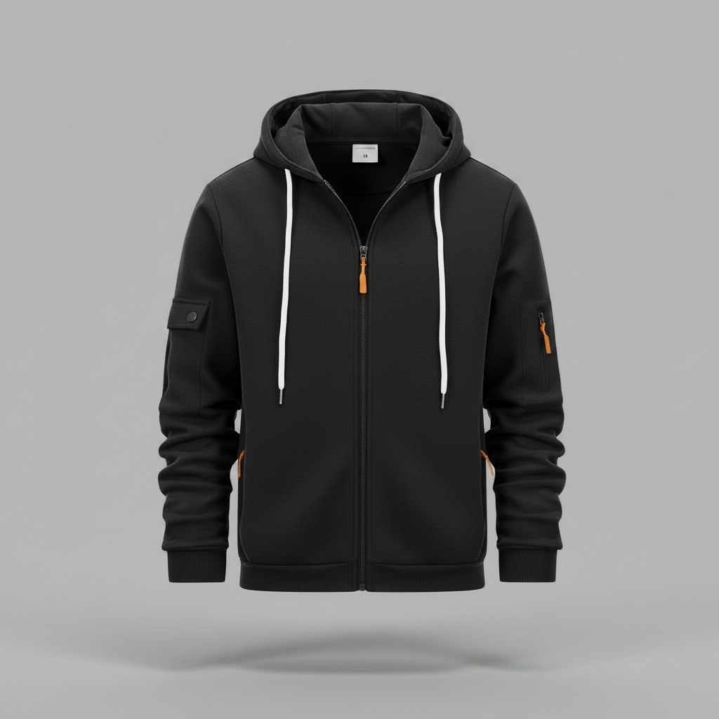 Men's Utility Zip-Up Hoodie | Casual Sweatshirt