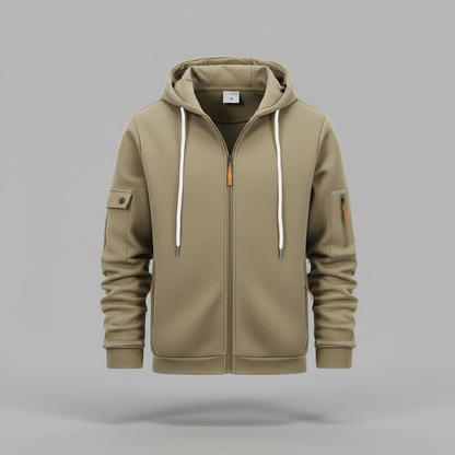 Men's Utility Zip-Up Hoodie | Casual Sweatshirt