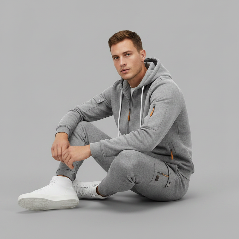 Men's Utility Zip-Up Hoodie | Casual Sweatshirt