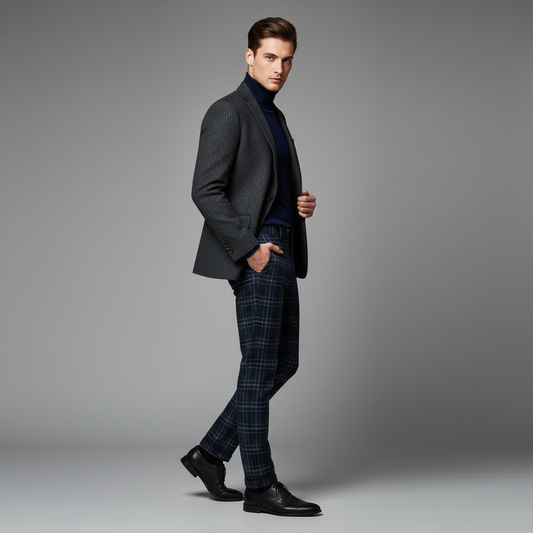 Sasha Checked Chinos | Men's Trousers